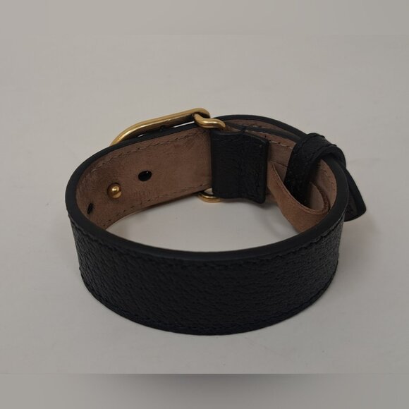 Gucci Marmont Double G Wrap Bracelet Cuff Pebbled Leather Italy Adjustable - Picture 7 of 16